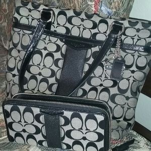coach tote bag and wallet