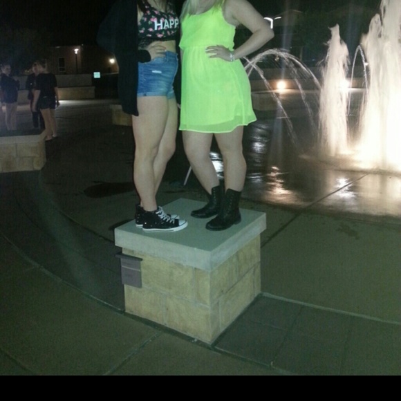 The happy bra , and also thr lime green dress