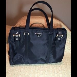 Authentic black nylon Prada handbag