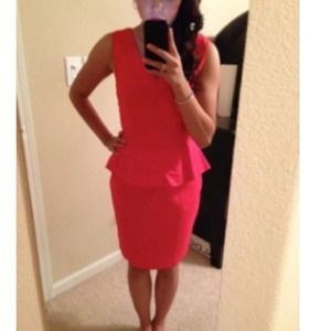 nwot H&M orange peplum dress