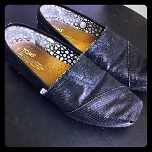 Black Glittery Toms