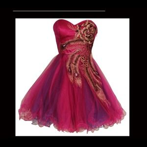 Peacok feather dress