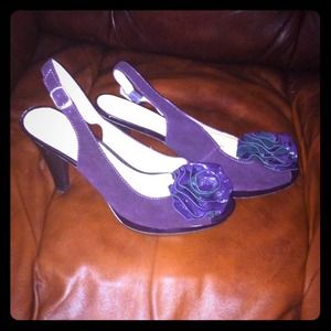Bundled AHS booties & Purple flower heels
