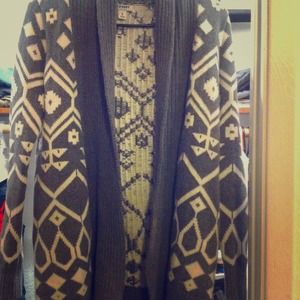 Grey and white sweater