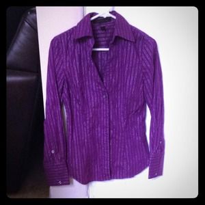 Purple and silver button up