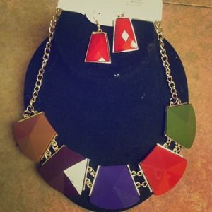 Colorful, with earrings