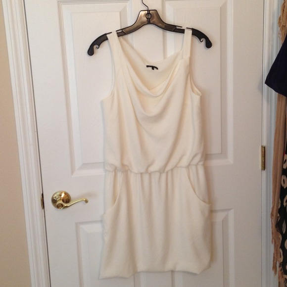 Theory dress in white cream.