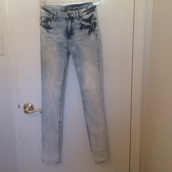 HIGH WAISTED ACID JEANS - Picture 1 of 3