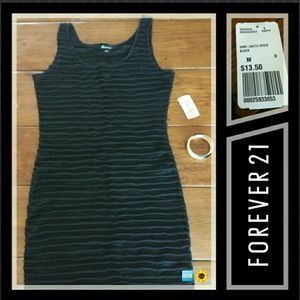 NWT F21 Ribbed Black Bodycon Dress