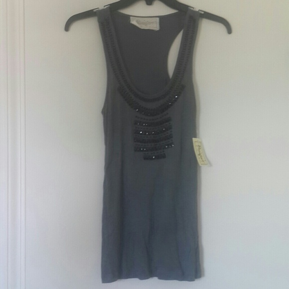 SOLD Long tank, beaded and bedazzled - Picture 2 of 3