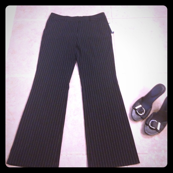 NWT!! Nice Black Dress Pants W/White Pinstripes
