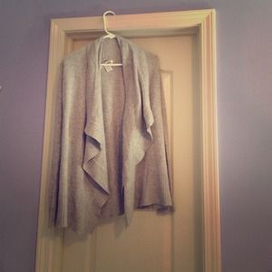 Light gray cardigan.