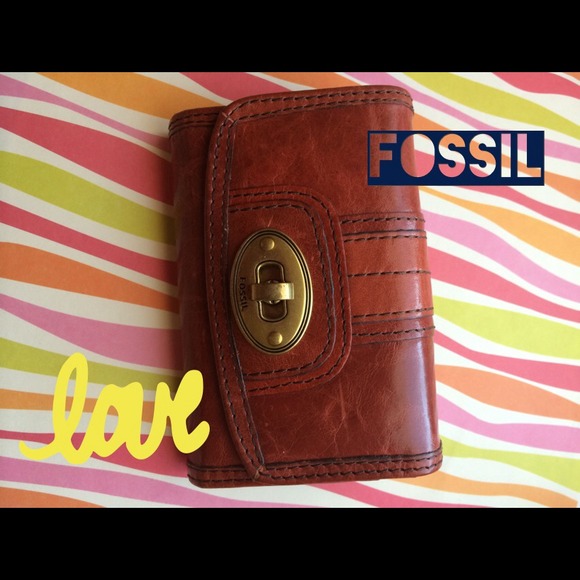 Red leather Fossil Wallet