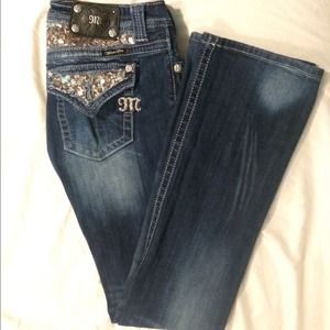 RESERVED Gold Sequin Miss Me Jeans - Size 31