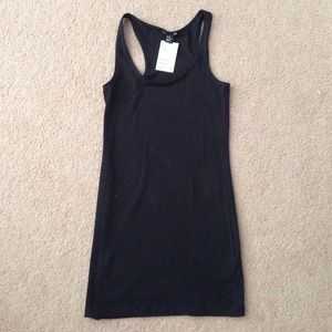 Tight black tank top dress