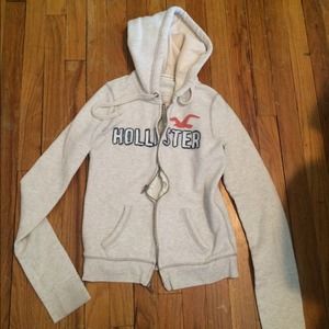 Off white Hollister hooded zip up!