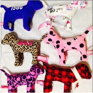 Large lot HTF Victoria Secret Pink plush dogs