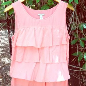 🌸J. Crew Coral Silk Ruffle Blouse 🌸