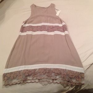 Beige Dress with Sheer lace!