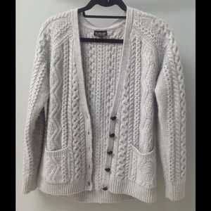 Sold - Top Shop Light Grey Cable Knit Cardigan