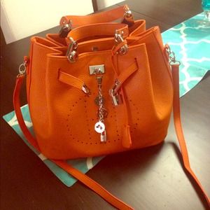 Hermes inspired orange handbag