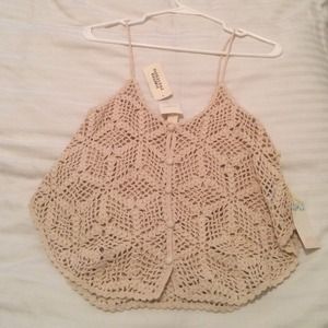 Cream crochet top-never been worn!