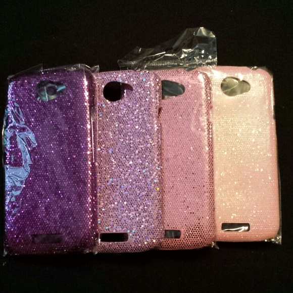 Set of 4 glitter phone cases for HTC one s