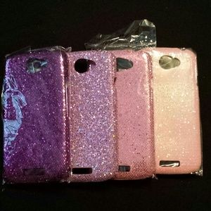 Set of 4 glitter phone cases for HTC one s