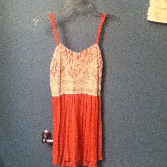 🌹TRADED🌹A peachy lace tank dress