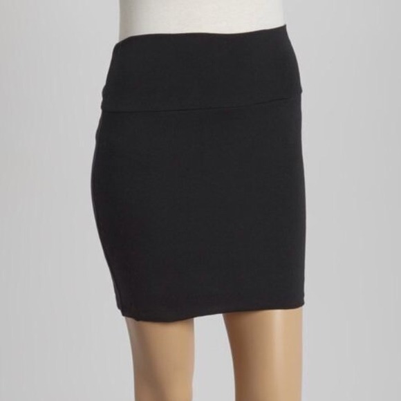 Solid black mini skirt