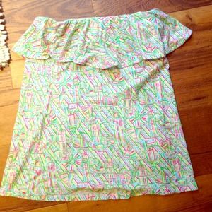 Lilly Pulitzer Ruffle Tube Top size Small