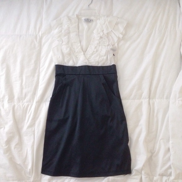 Ruffle & Pinstripe Dress