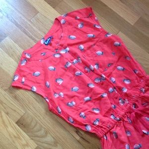 || pineapple print coral romper