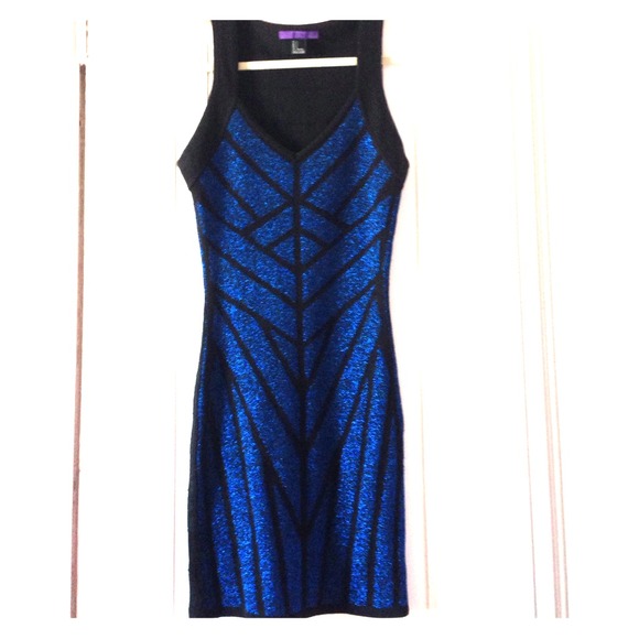 Black and blue sparkly bodycon dress