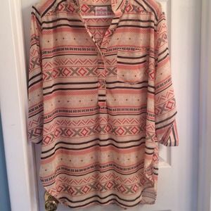 Sheer patterned tunic
