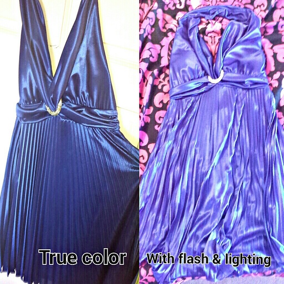 Blue halter dress