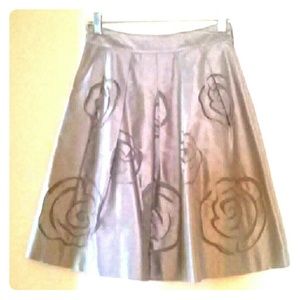 Silver a-line Silk skirt
