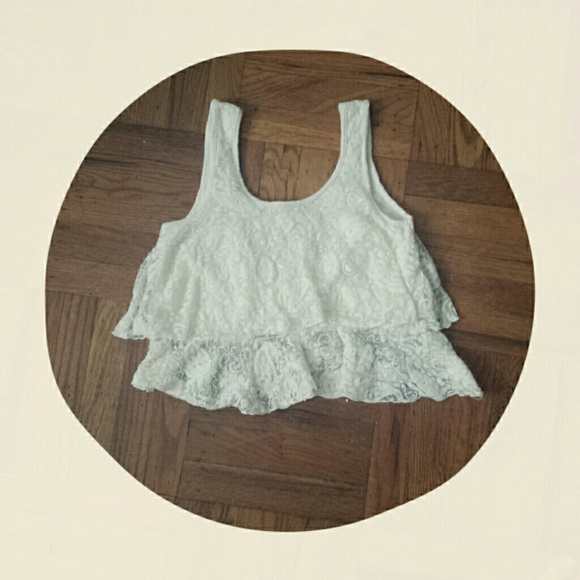 Cream Lace Crop Tank Top - Picture 2 of 2
