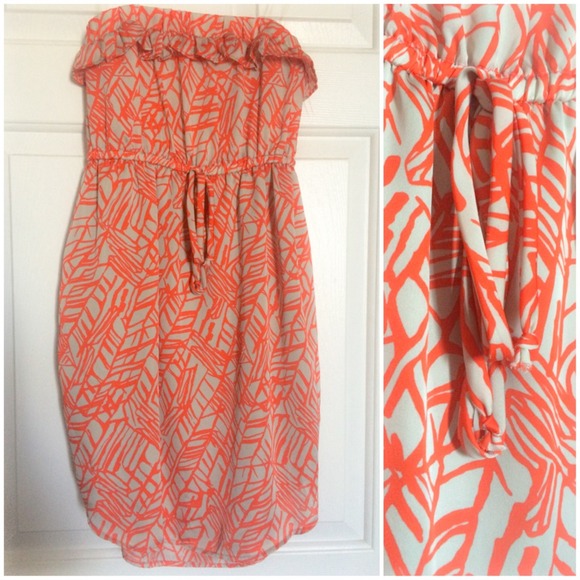 Orange and Cream Tube Dress
