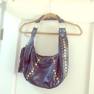 Navy shimmer hobo bag