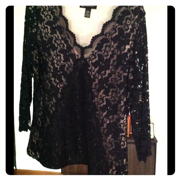 Navy Blue Lace INC top.