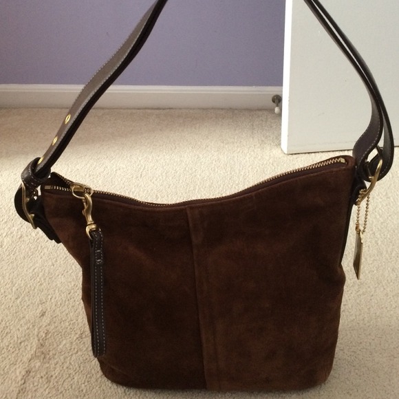 Brown, suede Coach bag