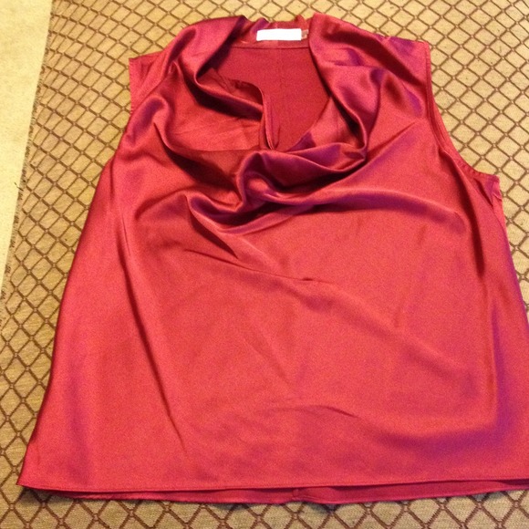 Reserved for Sanba Red satin cowl neck tank.