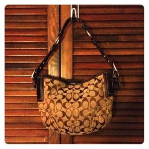 Coach brown hobo bag, braided strap