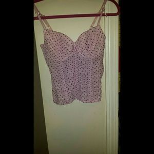 Pink polkadotted top