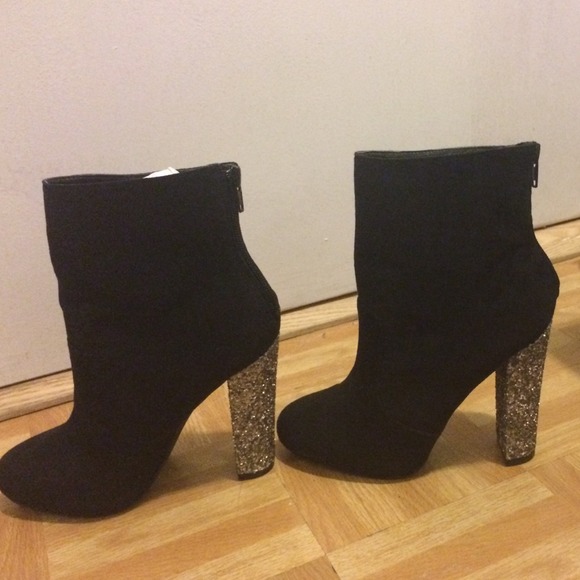 Black boots with glitter heel - Picture 2 of 3