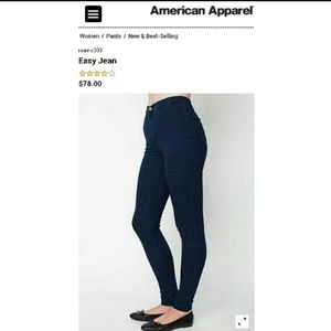RESERVEDAmerican apparel dark blue easy jean small