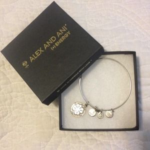 Alex & Ani silver four leaf clover bracelet