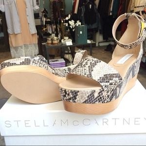 Stella McCartney Snakeskin Wedges
