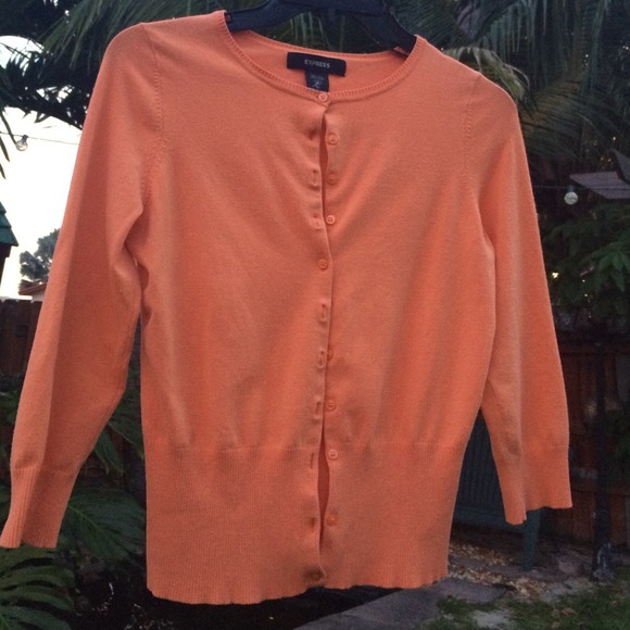 Orange Express cardigan